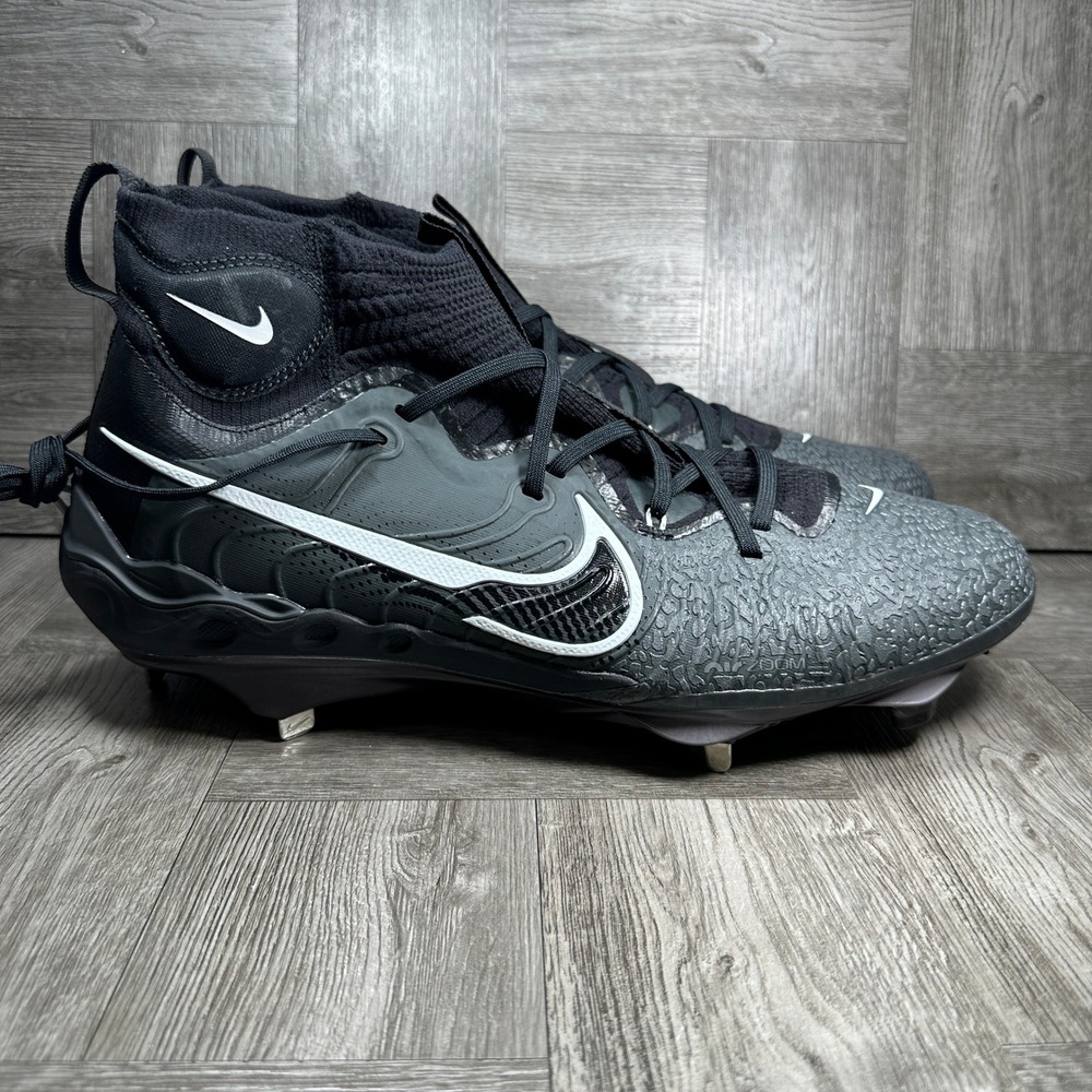 Nike Alpha Huarache NXT Mid Mens 14 Black‎ White Metal Cleats NEW DJ6517-010